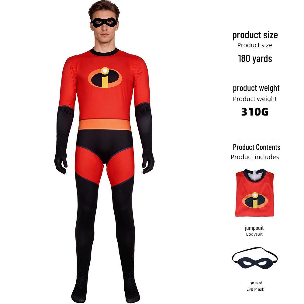 

Incredibles Frozone Red Battle Suit Jumpsuit & Eye Mask 110