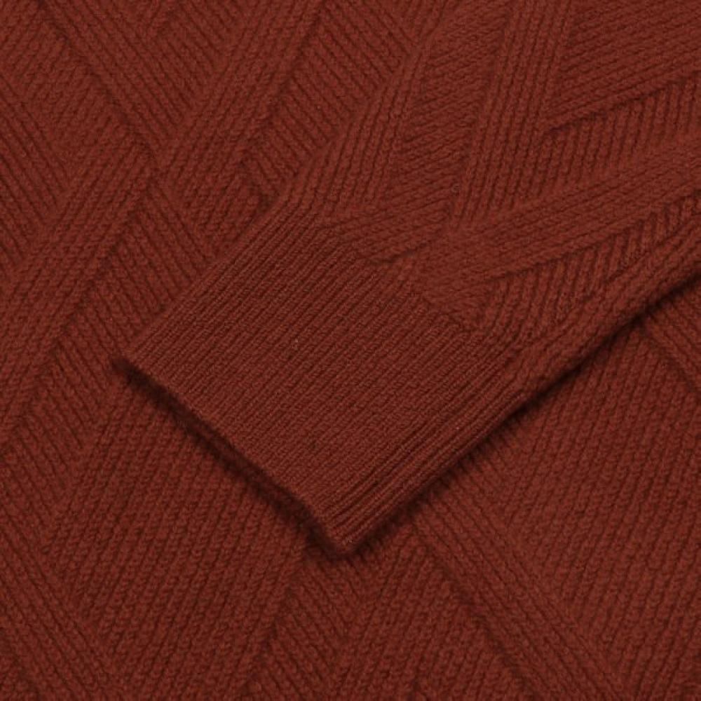 Countess Mara Soft Warm Pattern Knit Wool Blend Mock Neck Tee Cstx3c2320o0