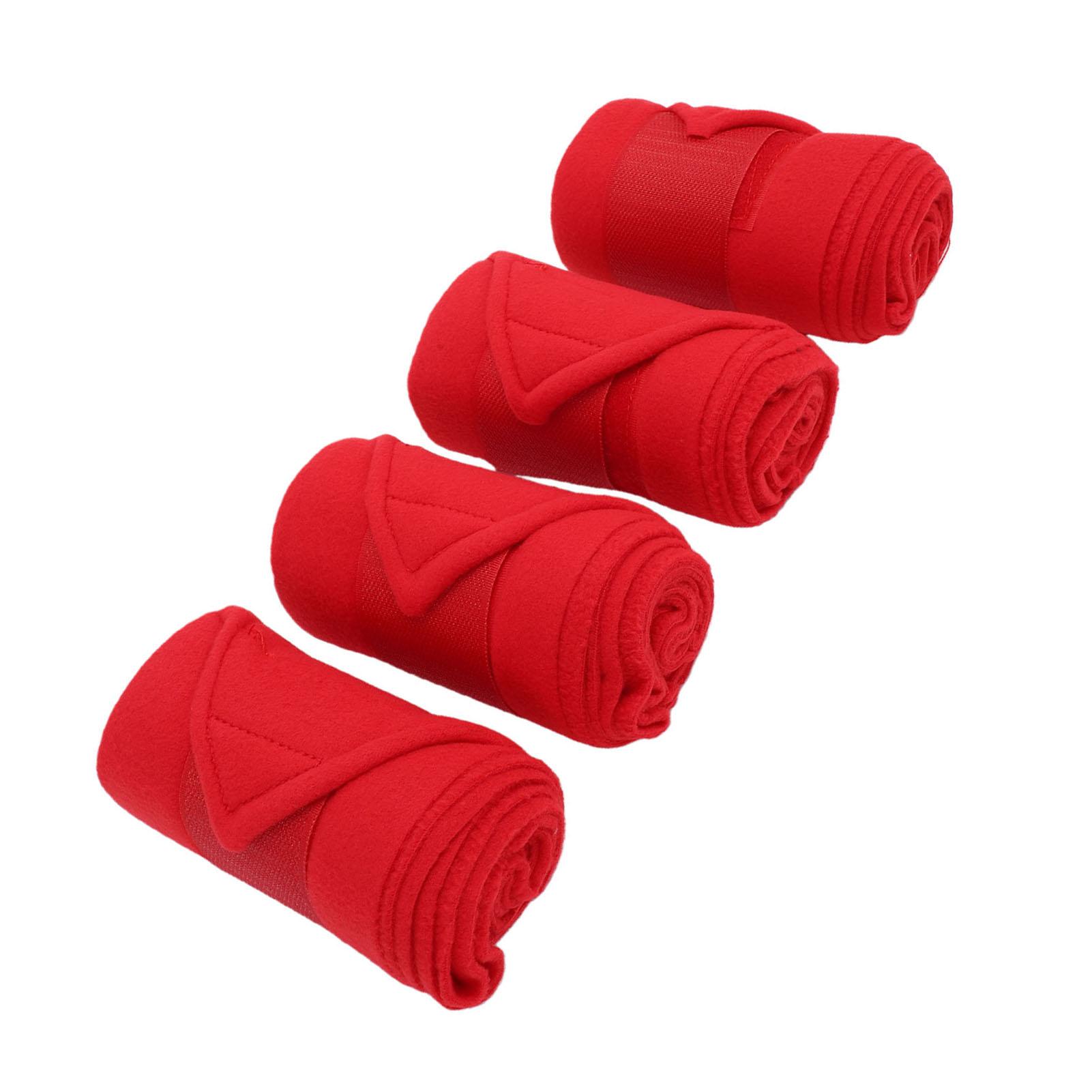 4 Pièces Guêtres de Jambe de Cheval Polaire Douce pour Cheval Bandage de Jambe Équitation