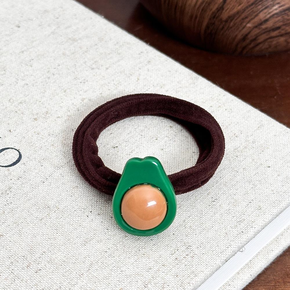 

Cute Fruit Hairpin Versatile Summer Headband High-elasticity Towel Loop Hair Accessory Avocado 3pcs