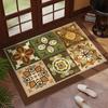Vintage Floral Pattern Door Mat with Retro Geometric Designs Floor Mat for Home Entrance Decor Adding Classic Charm
