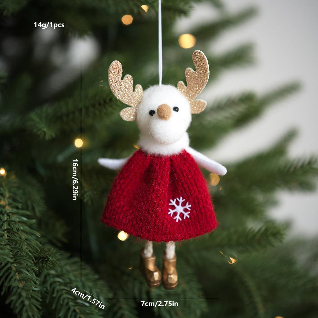 Sitting Elf Doll Angel Pendant Cute Little Girl Christmas Tree Ornaments Hanging Decorations Kids Children Day Gift