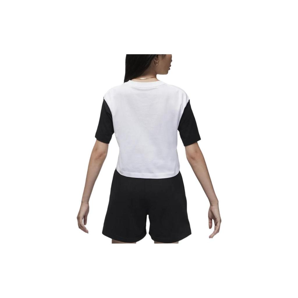 Jordan Colorblock Logo Crop Top T-Shirt Women Tops White DO5039-101