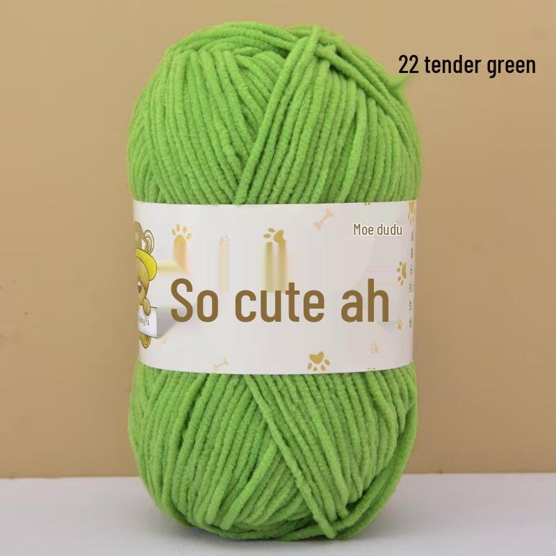 Chenille Crochet Yarn - Medium Thick Hand-Knitted for DIY Crafts & Dolls