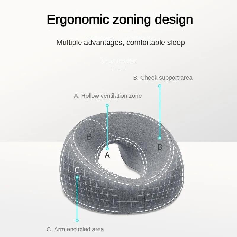 Durable And Safe Ergonomics Lying Down Pillow Memory Foam Breathable Head Rest Support Pillow Body Massage Face Rest Pillow For Beauty Salon