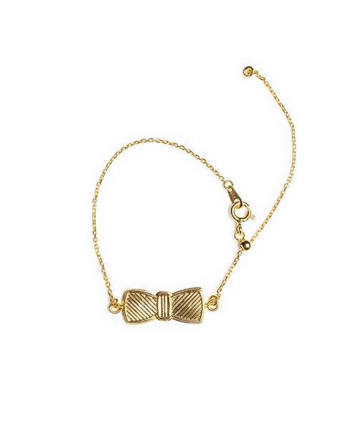 Bonbeau Morris Bowtie Pendant Gold Plating Bracelet Morris Bowtie Pendant Gold Plating Chain Bracelet