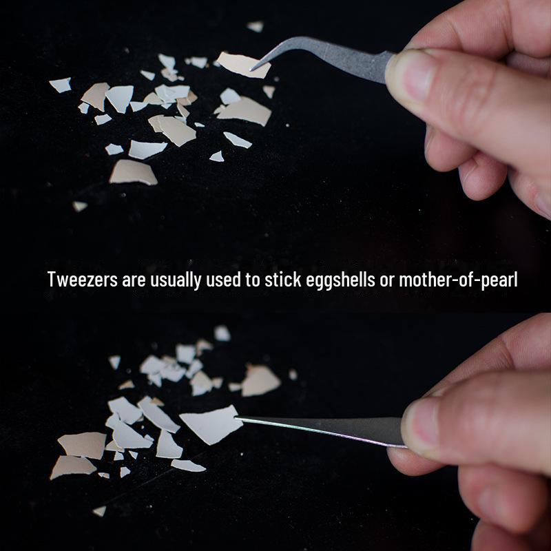 Stainless Steel Fine Pointed Tweezers Set for Nail Art, Eyebrow Shaping, and Hair Removal