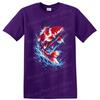 Koi Fish T Shirt Japanese Water Splash Art Aquatic Animal Graphic Tee Gift