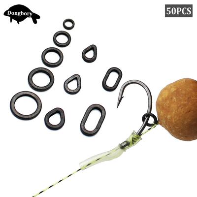 50PCS Karpfen Angeln Zubehör Karpfen Boilie Köder Ringe für Haar Rigs Pop Ups Boilies Hookbait Haar Rig Ring Angeln methode Feeder