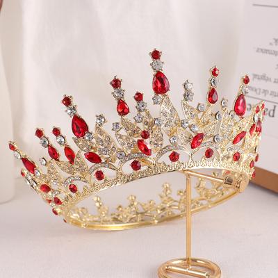 Baroque Round Bridal Crown Atmospheric Rhinestone Bride Wedding Headdress Wedding Dress Accessories Hair Accessories