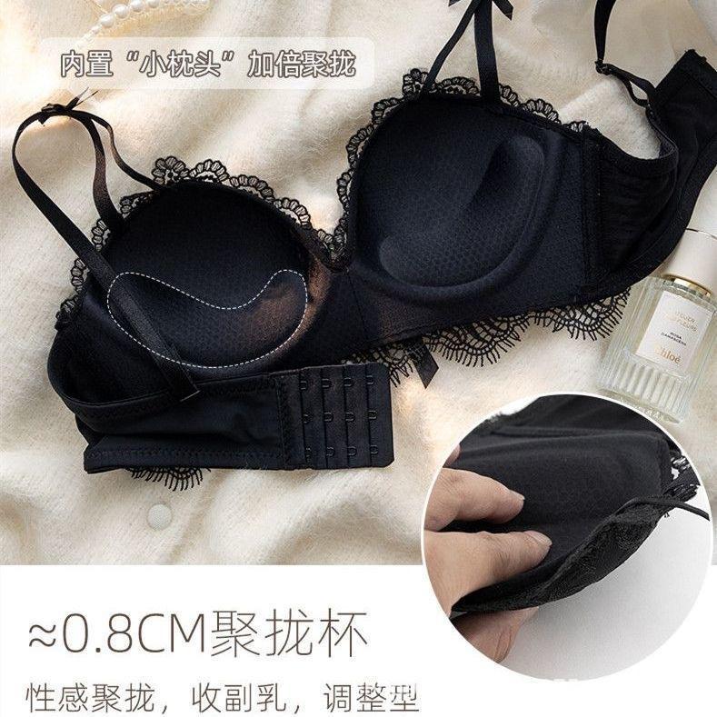 Underwear women's summer thin new thin chest small gathering bra women's summer underwear set sexy bra