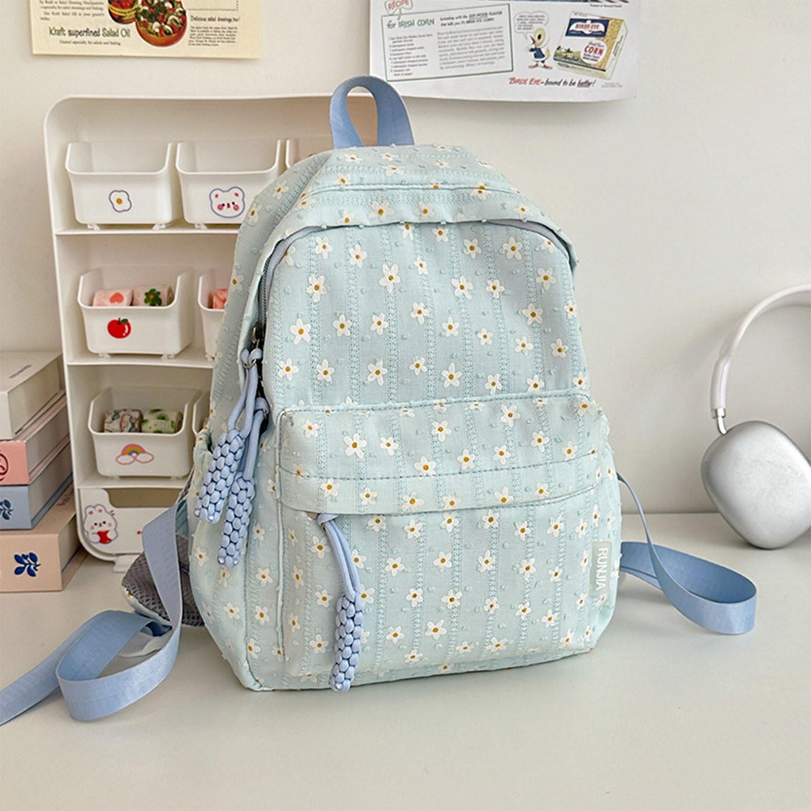 

Flower Personalized Floral Backpack With Embroidered Name - 12 Inch Backpack With Multiple Pockets,Flower Backpacks ,or Custom Gifts For Birthday One Size синій