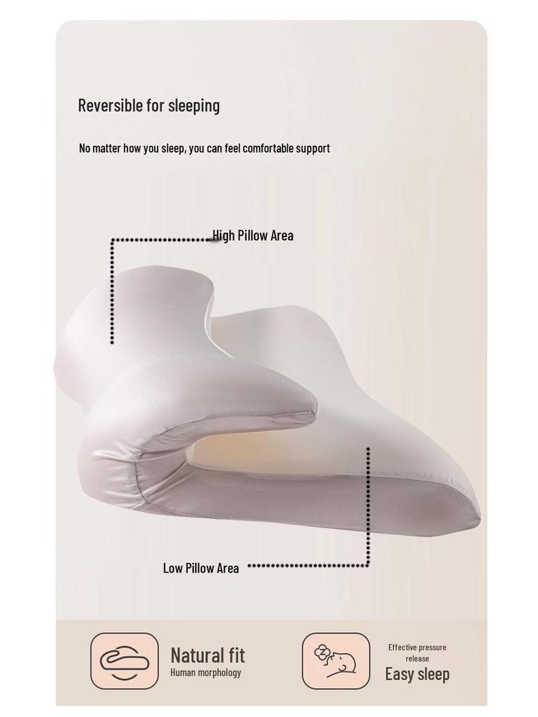 Seamless Deep Sleep Neck Pillow - Zero Pressure, Slow Rebound, Side Sleeper, Cervical Support, Washable.