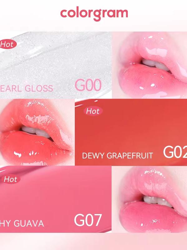 Korean Colorgram Candy Plum Glossy Lip Glaze Mirror-Like Nude Moisturizing Transparent Lip Oil Temporary