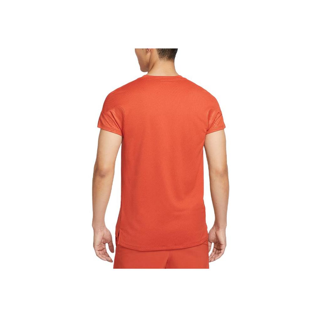 Nike Court Slam Printed Logo Crew Neck Short Sleeve T-Shirt Men tops Rust FD5263-811