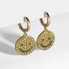 European Style Trendy Exaggerated Gold Plated Round Smiley Face Earrings