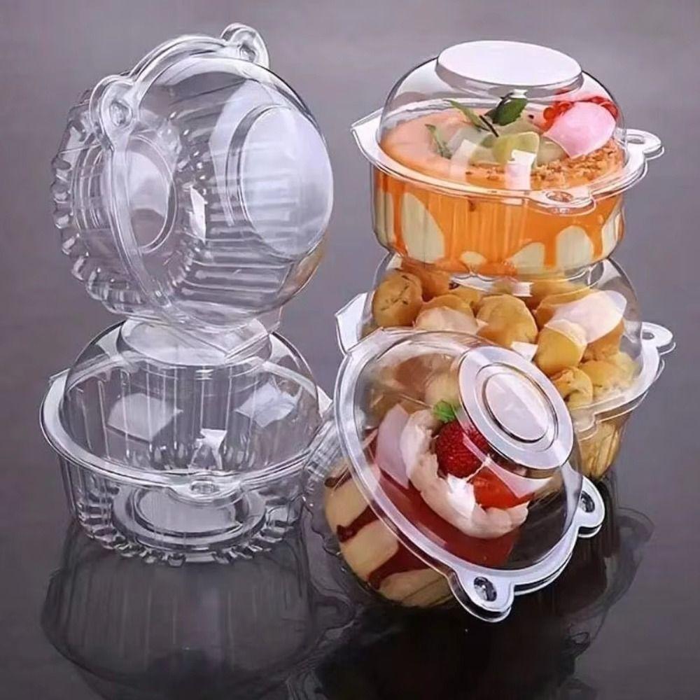 With Transparent Lids Cat Head Shape Packaging Box Cat Head Cake Box for 100pcs Fruit Dessert Stall
