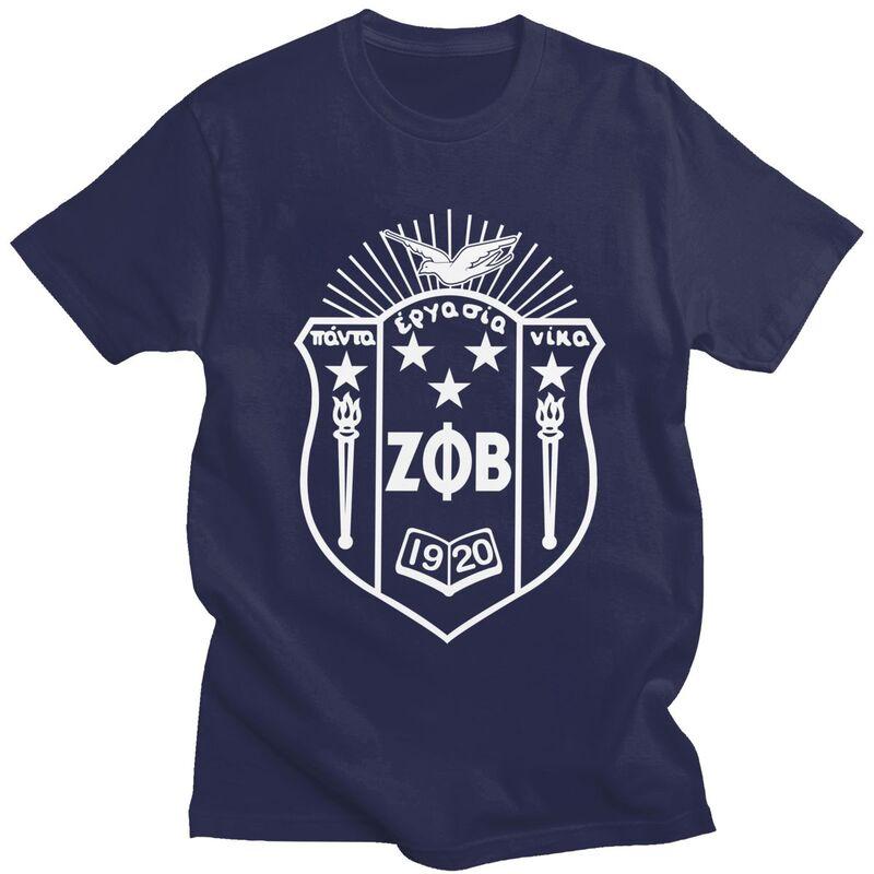 Custom Male Zeta Phi Beta T Shirts Short Sleeves Cotton Tshirt Tshirt Leisure Tees Loose Fit Clothing