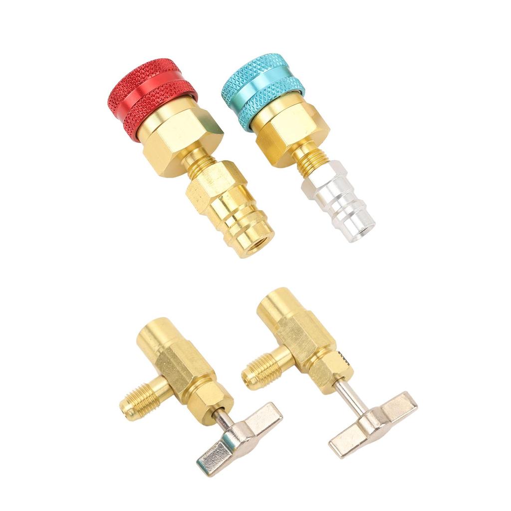 R1234YF to R134A Quick Coupler Kit, Self Sealing, High Pressure Adapter, Car AC Charging, Brass Material, Construction Tap