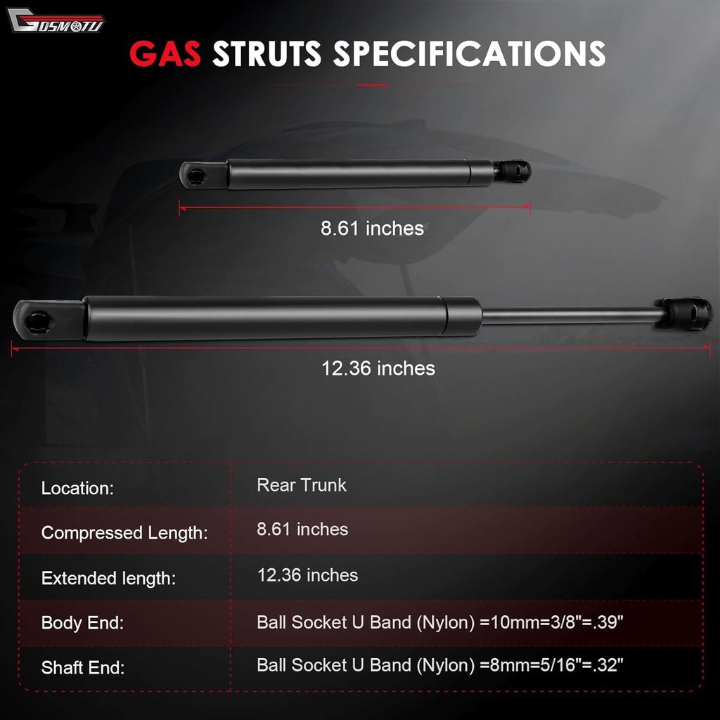 Rear Hatch Lift Supports Liftgate Struts Tailgate Shocks Trunk Gas Springs Replacement Parts Compatible with 6167 SG330106 for 2008-2012 for Chevy