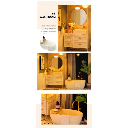 (t-FREAK) Dollhouse DIY Kit Set Miniature COMFORTABLE LIFE