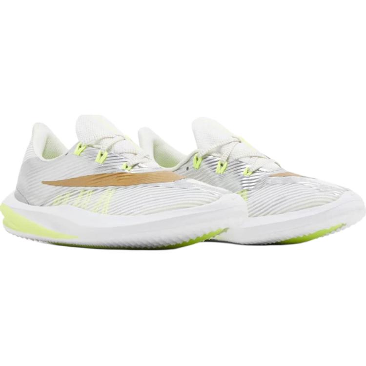 Nike Future Speed GS Chrome Metallic Gold Kids Sneakers Silver White Volt AH6747-100