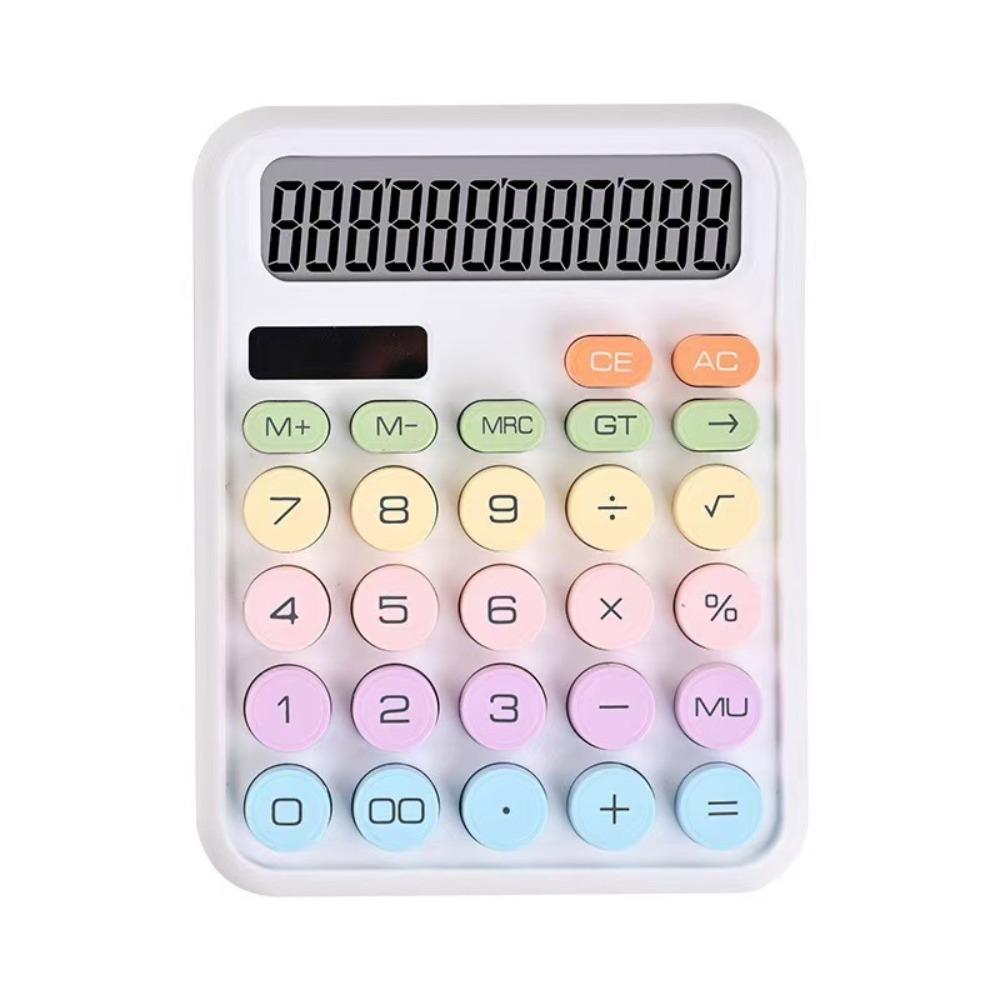 Cute 12 Digits Mechanical Switch Calculator Big Buttons Large LCD Display Calculators Desktop Desk Calculator Teachers Students