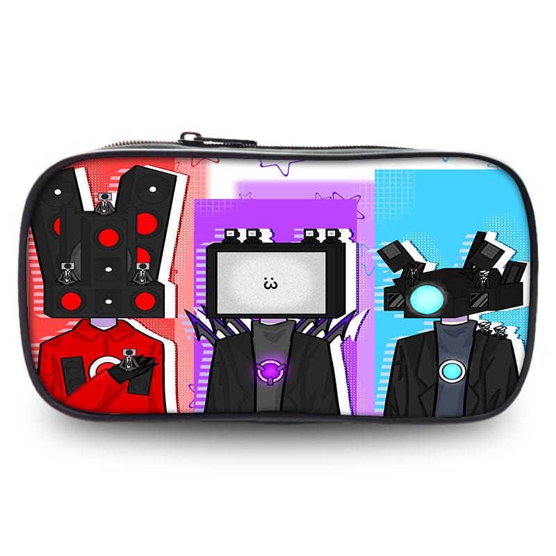 Skibidi Toilet Unique Pen Case Fashionable Polyester Unisex For Use School