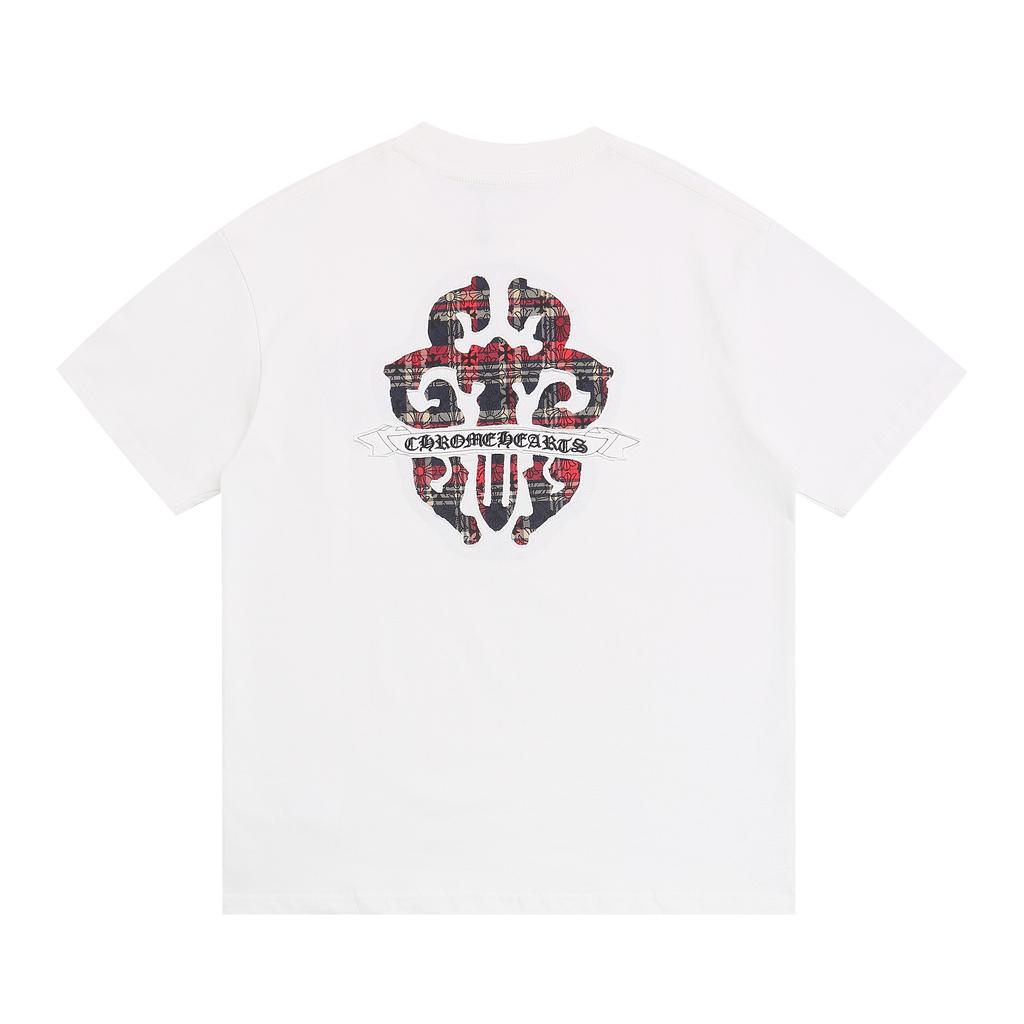 1976 CHROME HEARTS 2025 Summer New High Quality Cotton Round Neck Loose Large Size Men's and Women's T-shirt Couple T-shirt