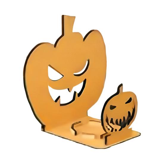 Halloween Shadow Candle Holder Funny Shadow Stand Candlestick with Witch Skeleton Pumpkin Cat Silhouette Holiday Table Centerpiece