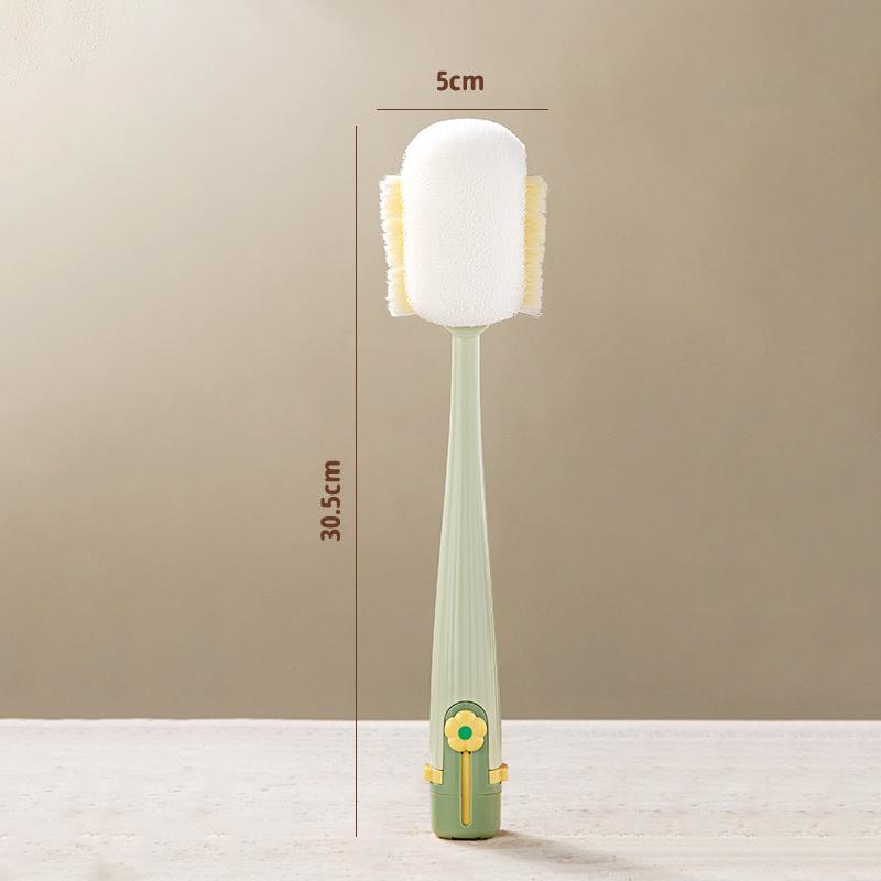 

Інструмент для миття чашок 5-в-1 Багатофункціональний для домашнього використання Щітка для чашок Щітка для термочашки Щітка для молочної пляшки Губка для чищення 30cm жовтий