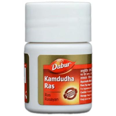 Kamdudha Ras Moti Yukta Tabletten 20 Stuks | Kruidenondersteuning Voor Spijsvertering, Metabolisme & Innerlijk Evenwicht
