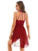 Womens Lyrical Dance Dress Ruched Chiffon Design Strappy Back Detail Sleeveless Leotard Performance Wear