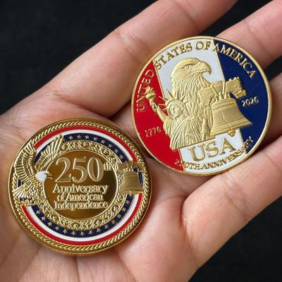 USA 250th Anniversary Commemorative Coin: Statue of Liberty 3D Relief with Color Printing