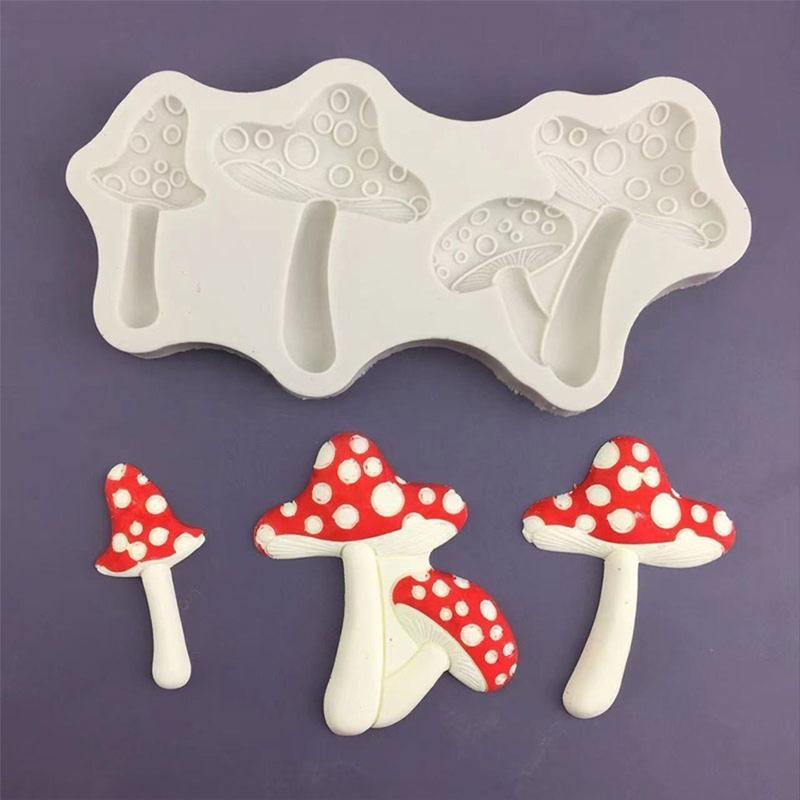 652F Fondant Moulds Chocolate Molds Mushroom Shaped Silicone Material for Kitchen
