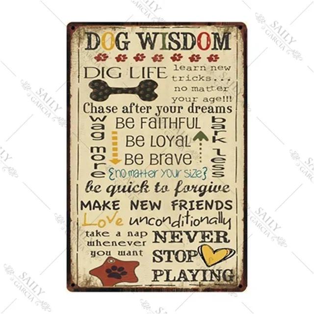 Dog Rules Metal Print Plates Lovely Bulldog Boxer Beagle Great Dane Metal Tin Sign Poster Vintage Pub Bar Sign Man Cave Plaques