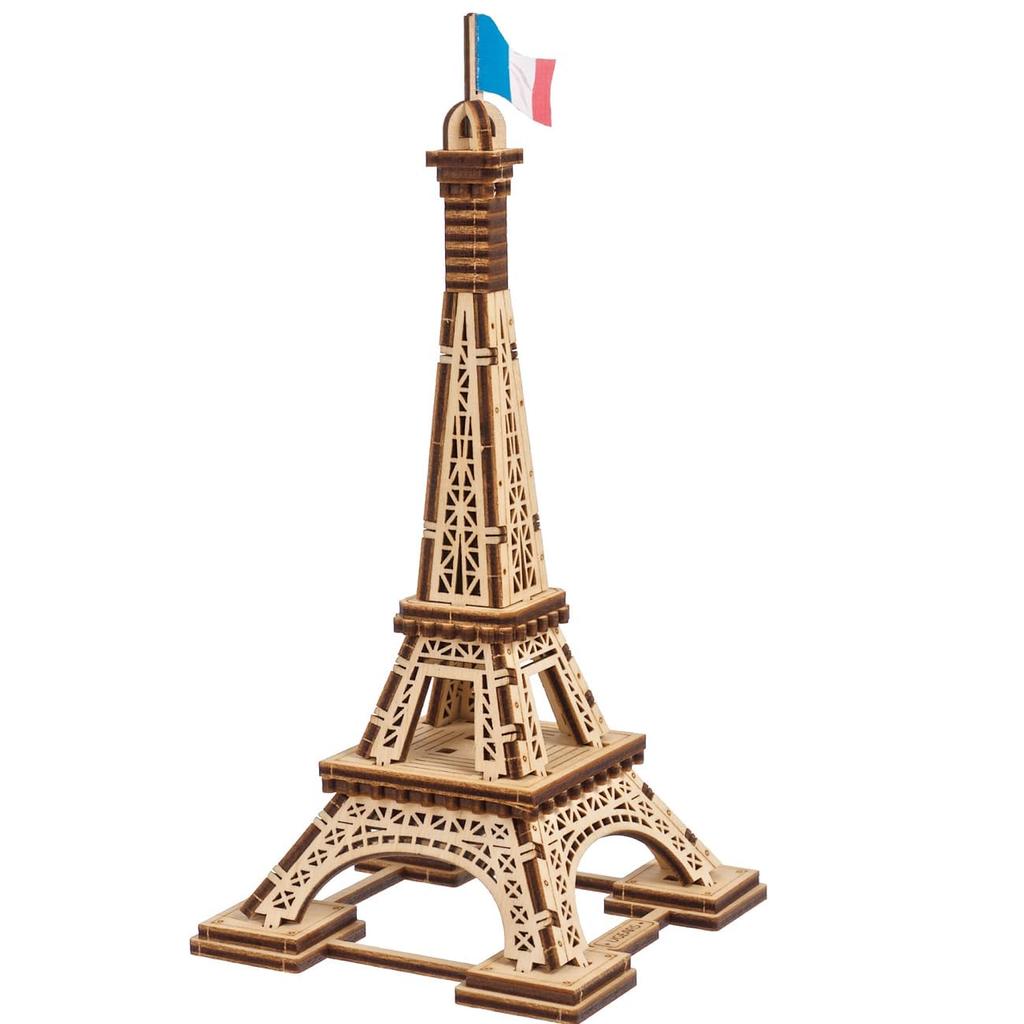 Ugears Eiffel Tower 70249 Wooden No Glue or Tools 3D Assembly Instructions For Beginners Puzzle, Required, Puzzle, Included,