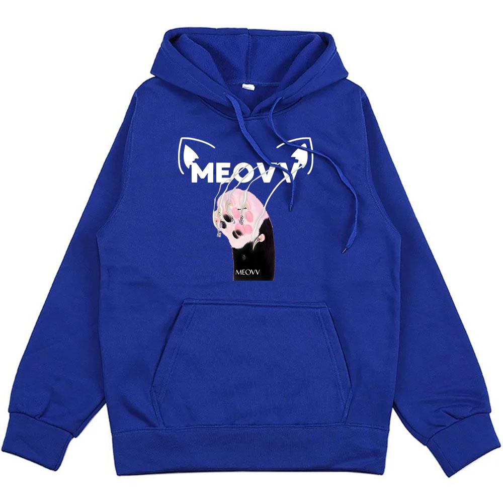 Girls Band Meovv Meow Hoodies Cartoon Kawaii Graphic Printing Sweatshirts Casual Cute Women Men Pullovers Hooded Clothing