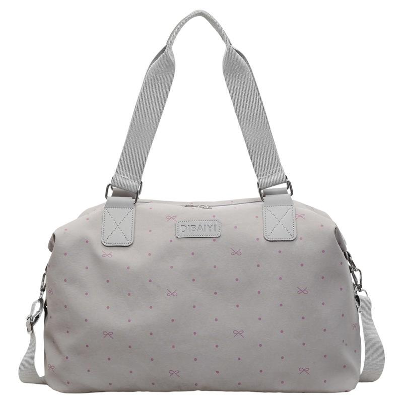 Polka Dot Bow Print Duffle Bag with Sturdy Top Handle Crossbody Strap Large Capacity Weekender Travel Tote