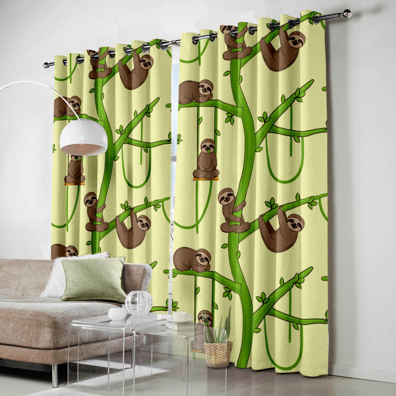 Тонкий лори Ленивец Животные Оконные Шторы Шторы для Гостиной Декоративные Элементы — фото 3