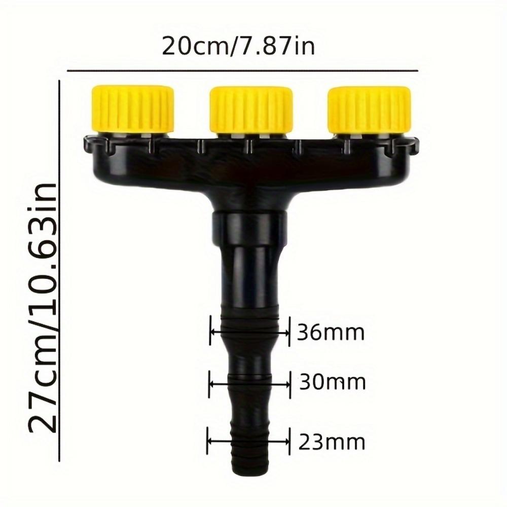 

1 шт. многоголовый распылитель для садового шланга, идеально подходящий для ухода за газоном, полива овощей и цветов с регулируемым рисунком распыления.