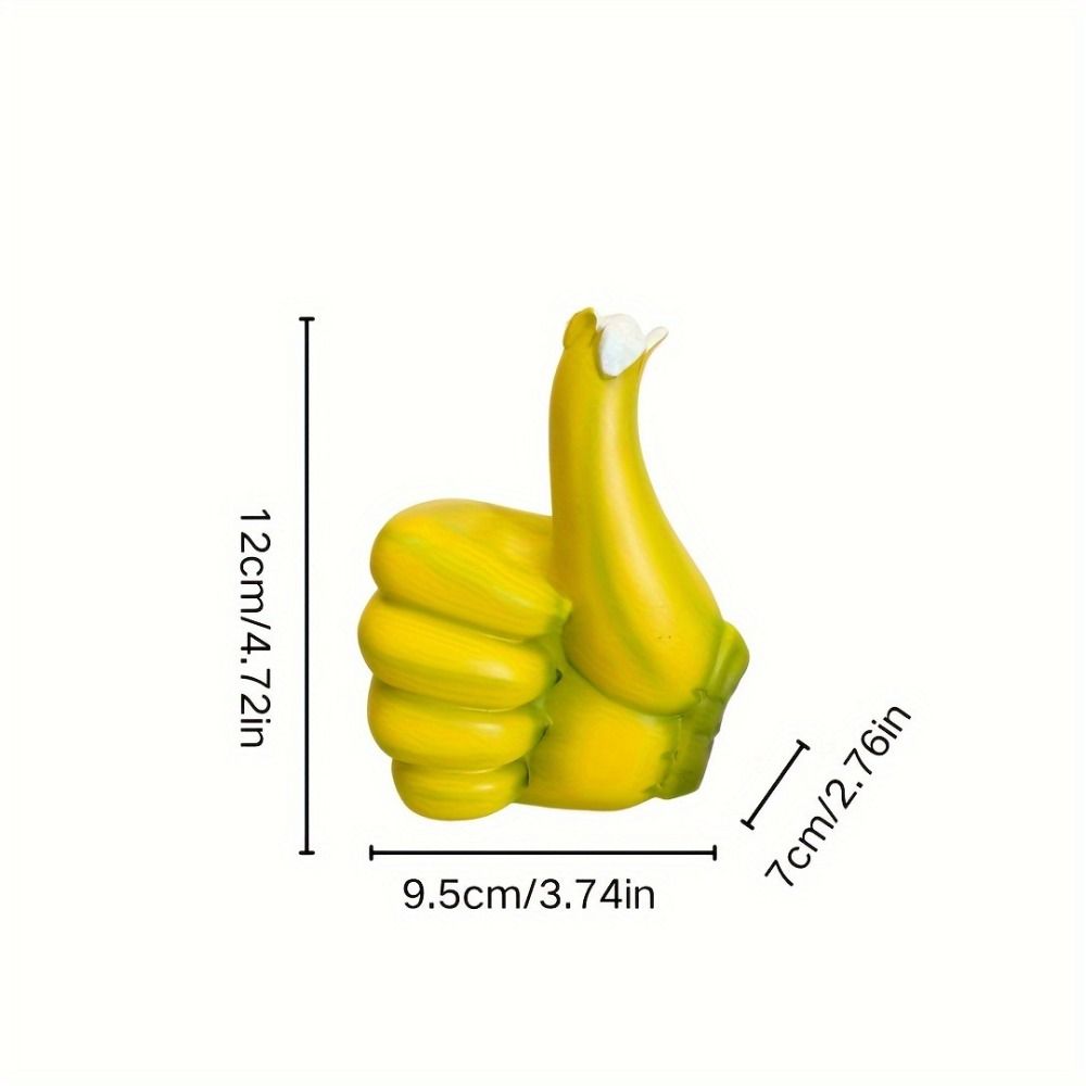 Handmade Banana Thumb Up Gesture Statue Banana Hand Gesture Statue Back to School Season