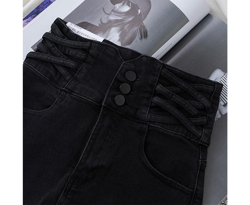 Women's 2025 Summer High-Waisted Denim Shorts: Korean Style, Slimming, Elastic Tummy Control, Bodycon A-Line Design
