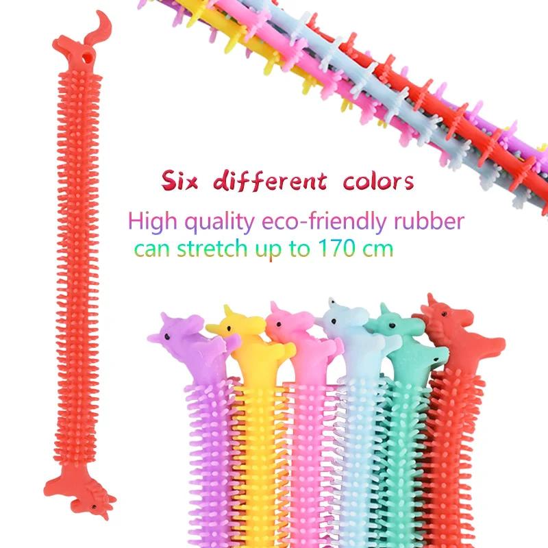 Stretch Cord Fidget Toy, Colorful Sensory Worm Fidget Stretch Toy, Relieve Relaxation Anxiety Stress Party Unicorn Gift