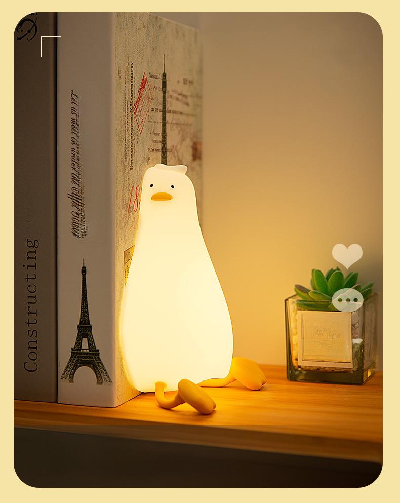 Duck Night Light: Children's Silicone Rechargeable Bedside Lamp