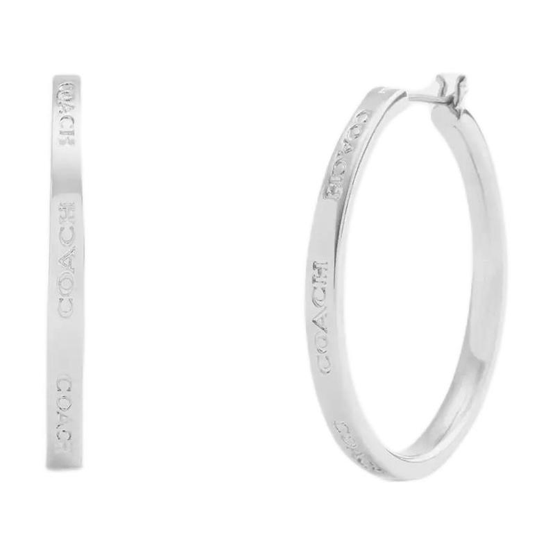 COACH Ring design brass plated earrings women s silver