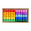 50x Rainbow Acrylic Cubes Blocks Building Colorful Wood for 3 4 5 6 Years Old Translucent