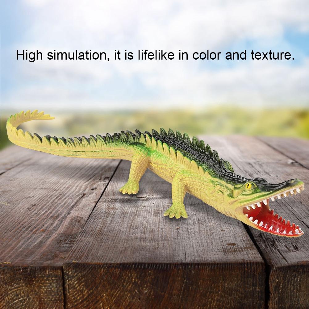 Plastic Crocodile Reptile Model with Sound Kids Educational Anti Stress Vent Toy (Light Color)