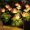 Solar Garden Lights, Solar Flowers Lights with Glowing Flowers & Stems, Solar Panel, Solar Lights Outdoor for Garden Decoration