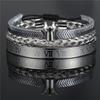 Vintage Crown Stainless Steel Bracelet Set With Letter And Number Charms For Men And Women